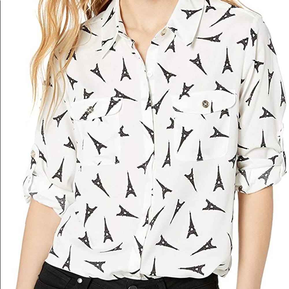 Karl Lagerfeld Eiffel Tower Button Down Shirt L